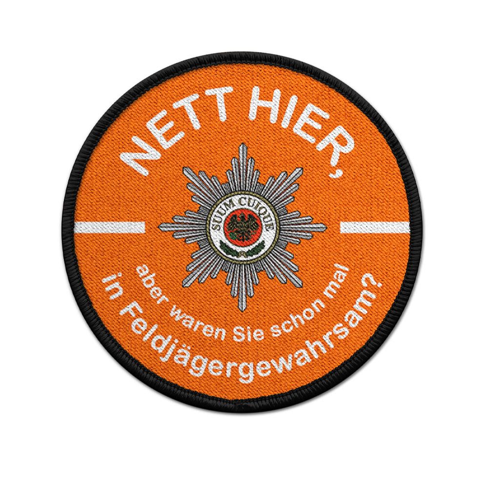 Patch 9cm Rund Nett hier MP Feldjäger Gewahrsam BW #47975