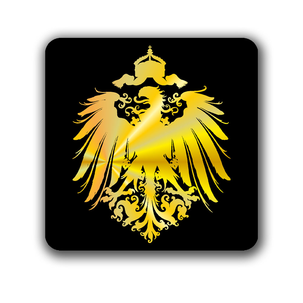 Aufkleber Sticker Adler Krone Preußen Königreich Kaiserreich Gold 7x7cm #A6497