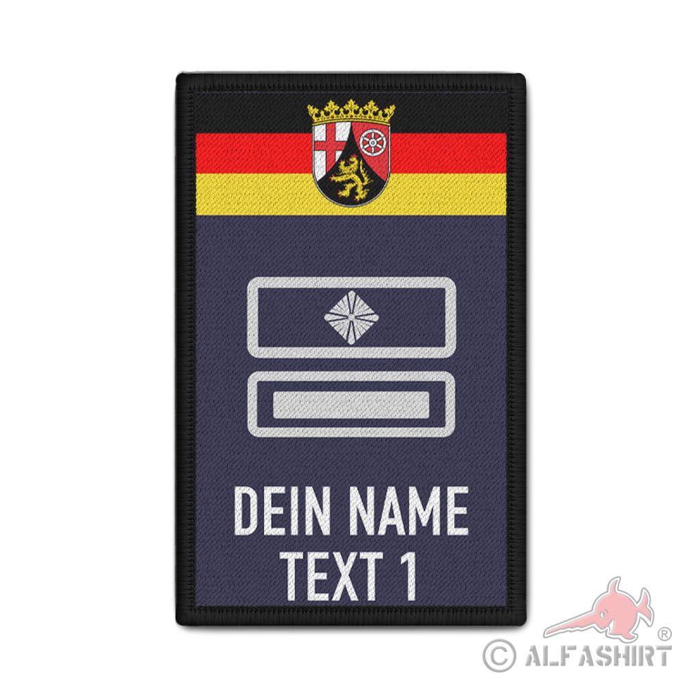 Rank Patch 9,8x6cm personalisierbar RLP Rheinland Pfalz stv. Wehrleiter #44355