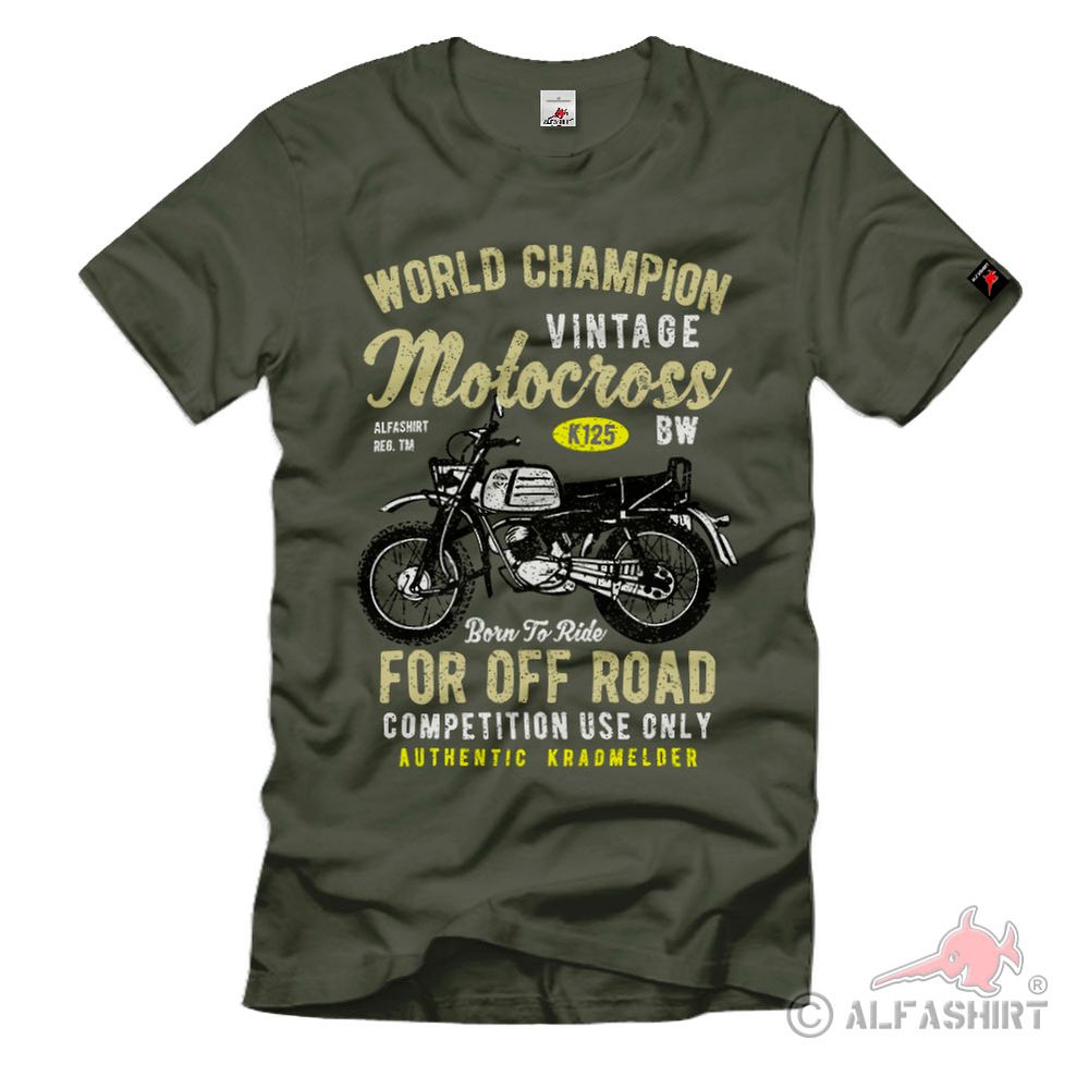 K125 BW Motorrad Vintage Bundeswehr Kradmelder Motocross T-Shirt#40642
