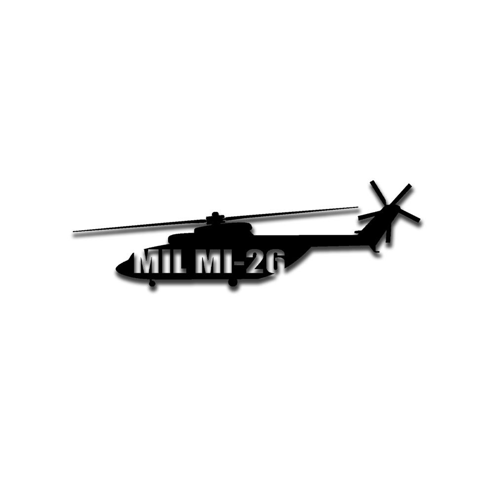 _Mil Mi-26_Line Drawing Silhouette Halo Hubschrauber Aufkleber 15x4,5cm#A5535