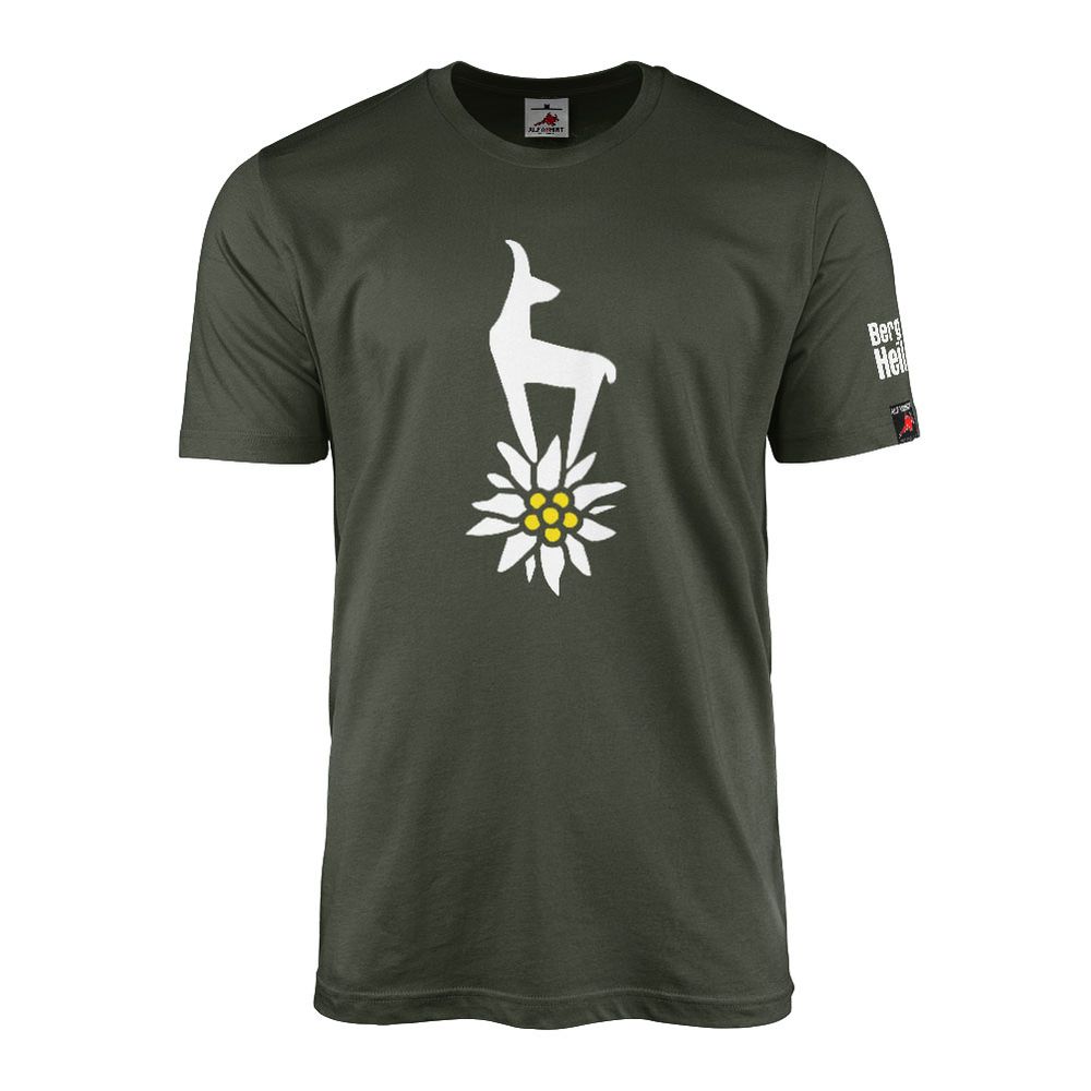 T-Shirt Berg Bergsteiger Gams Edelweiss Blume Alpen Gebirgsjäger #14071