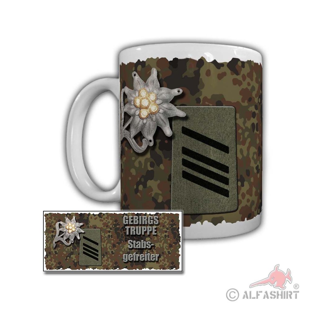 Cup Mountain Troops Staff 1 Mountain Division Shoulder Badge # 29589