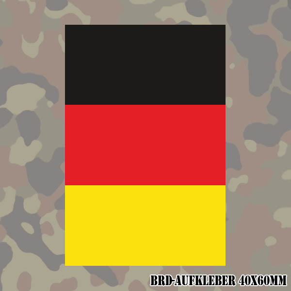 Sticker Germany Flag BRD License Plate Fan Y BW srg 4x6cm # A046