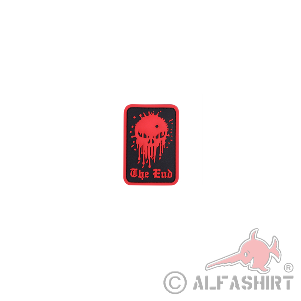 3D Rubber The End Skull Rot Patch American Sniper Navy Seals 6x4cm#26941