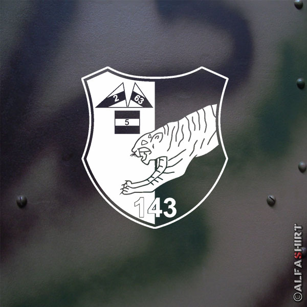 Sticker PzBtl 143 Tank Battalion Coat of Arms BW 20x18cm A623
