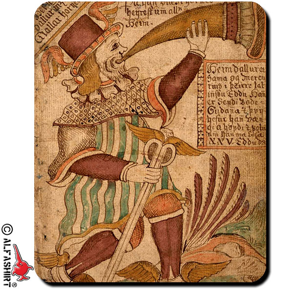 Heimdall Gjallarhorn Icelandic Handwriting 18 Heimdalr Asen Mouse Pad # 16098