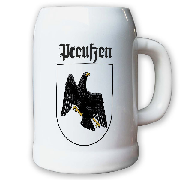Krug Bierkrug 0,5l - Preußen Adler Deutschland Wappen Abzeichen #9404