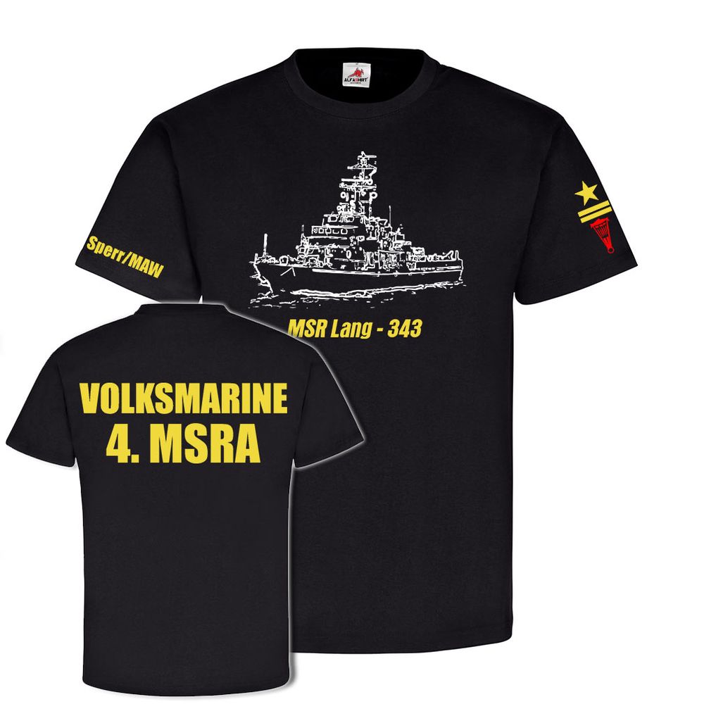MSR Lang 343 Sperr-MAW Stabsmatrose Typ 2 Minenabwehr NVA 4 MSRA T-Shirt #22058