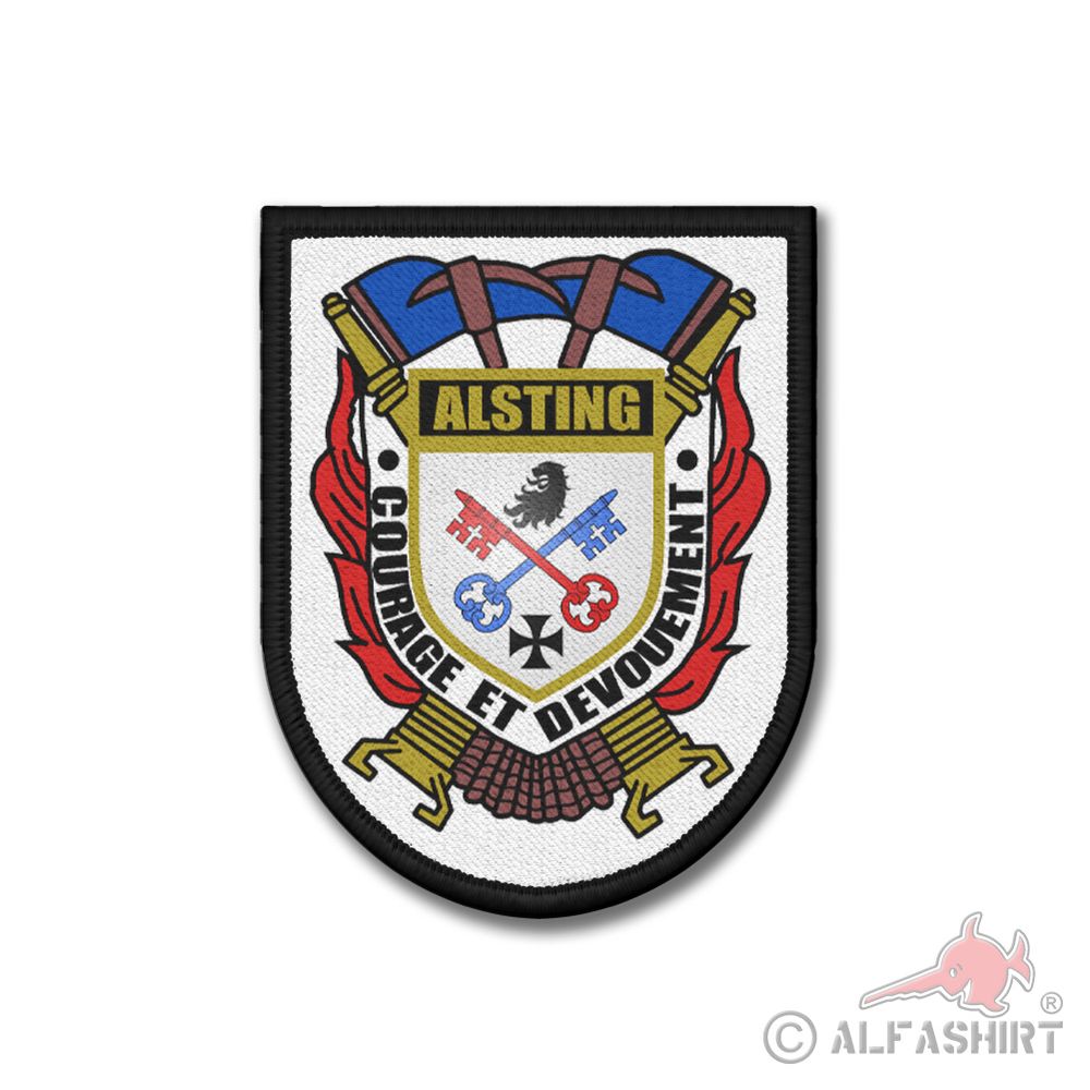 Patch Französische Feuerwehr Alsting Pompier Abzeichen #39940