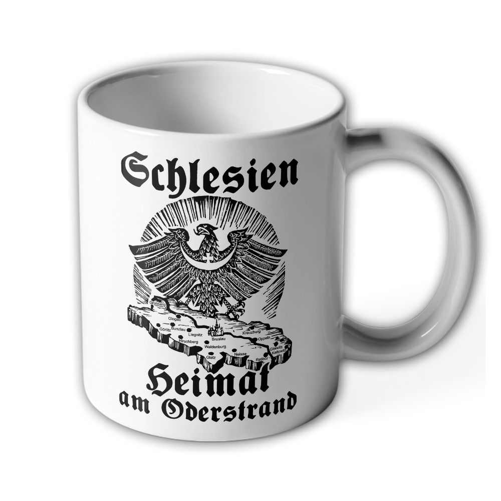 Tasse Schlesien - Heimat am Oderstrand Karte Breslau Oppeln Glatz #7537