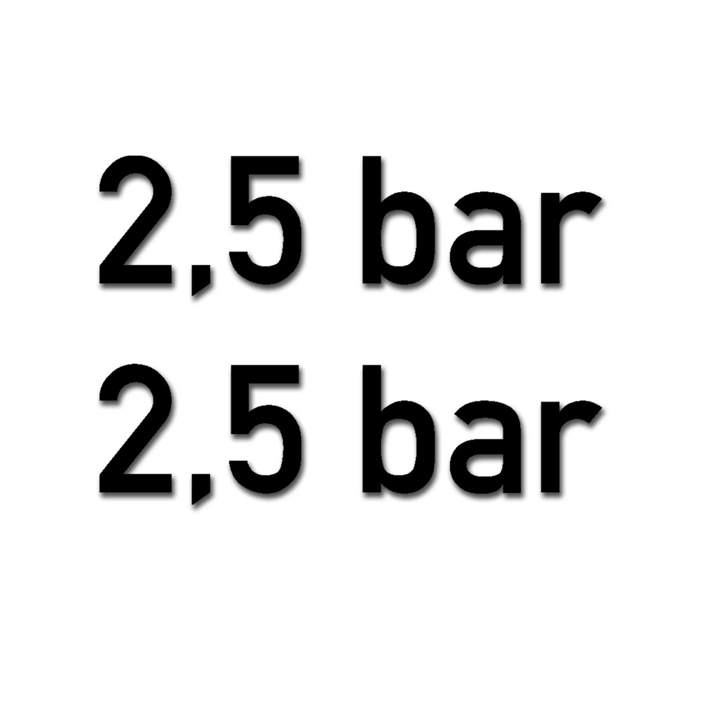 Aufkleber 2er Set 2,5 bar 2cm Schrifthöhe je 7x2cm Reifendruck Luftdruck A6918