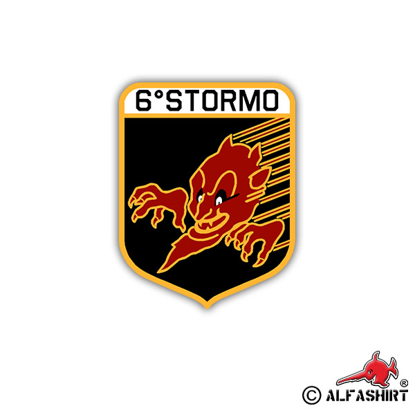 Sticker 6 ° Sormo Caccia Italy unit badge 7x5cm A1673