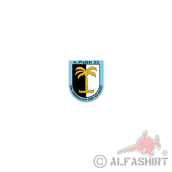 Sticker 4 PzBtl 33 Panzer Battalion BW Army Germany Kp 6x7cm A3401