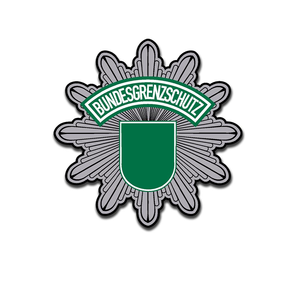 Bundesgrenzschutz Blanko Aufkleber Stern Adler Abzeichen 10cmx10cm #A5738