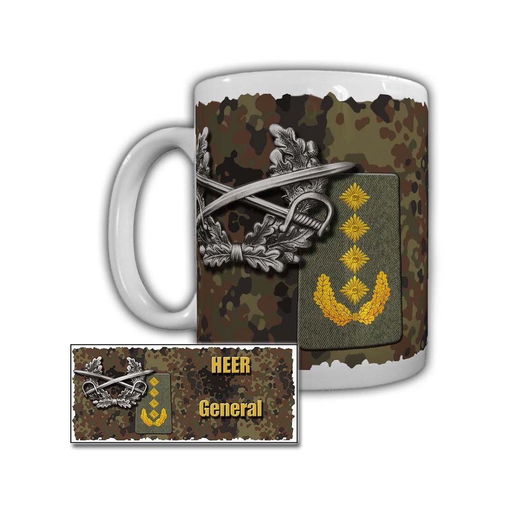 Tasse Heer General Sanitätsdienst Heer Kragenspiegel Barett Rangabzeichen #29633