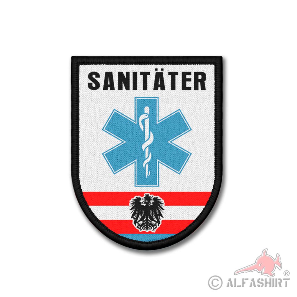 Patch Sanitäter Polizei Österreich Sani Arzt Rettungsdienst 9x7cm #26181