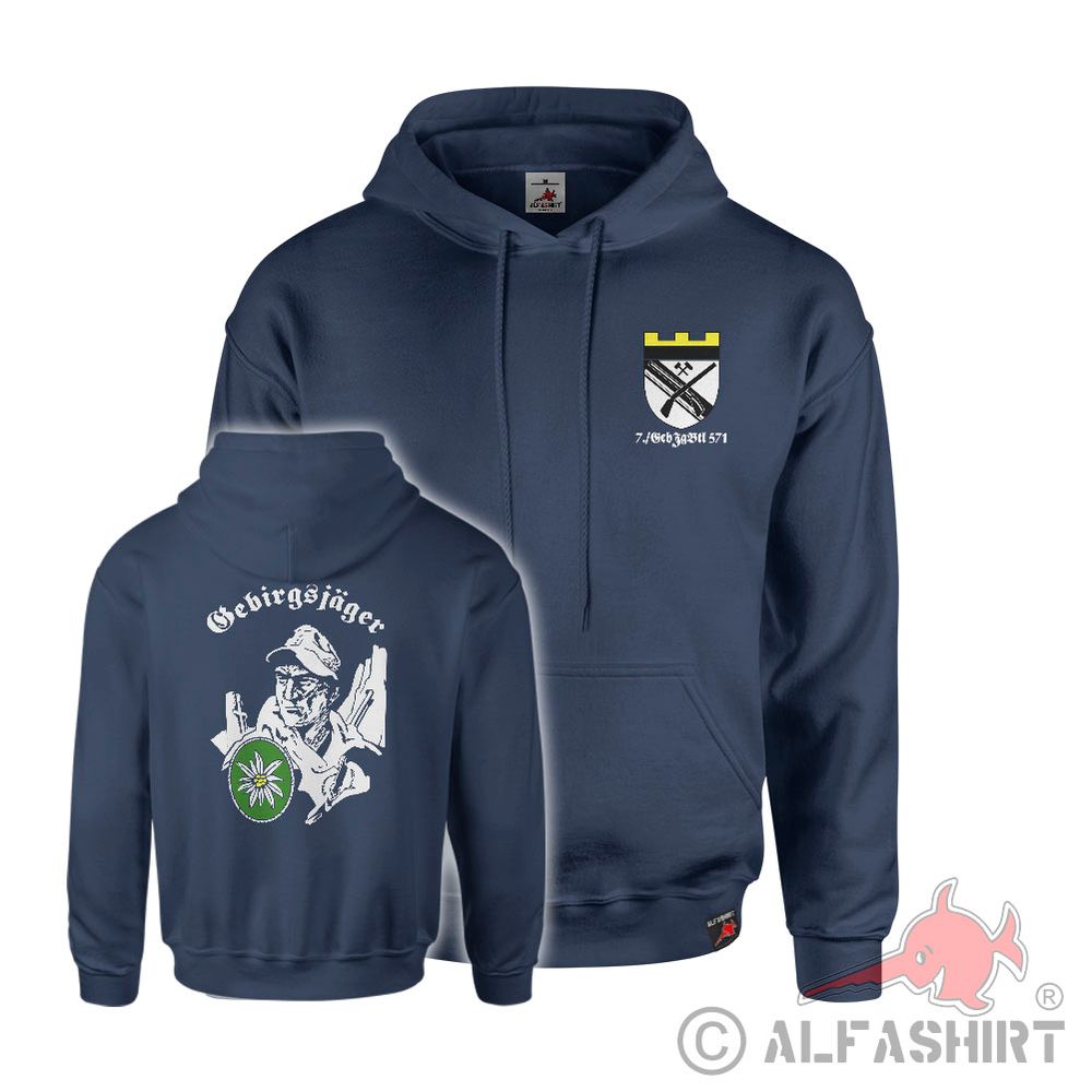 Hoodie 7 GebJgBtl 571 Mountain Infantry Jägerkaserne Schneeberg Bundeswehr #45643