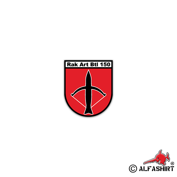 Sticker RakArtBtl 150 Rockets Artillery First Corps BW 5x7cm # A2281