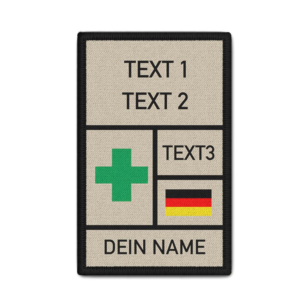 Rank Patch 9,8x6cm personalisiert Kreuz Paramedic Medic Sanitäter #42821