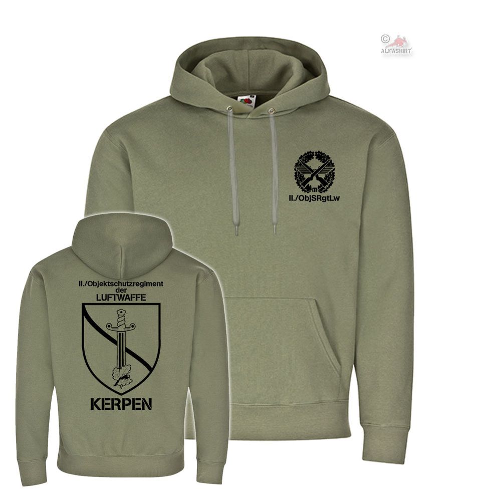 II ObjSRgtLw Kerpen 2 Bataillon Objektschutz Regiment Kapuzenpullover #25678
