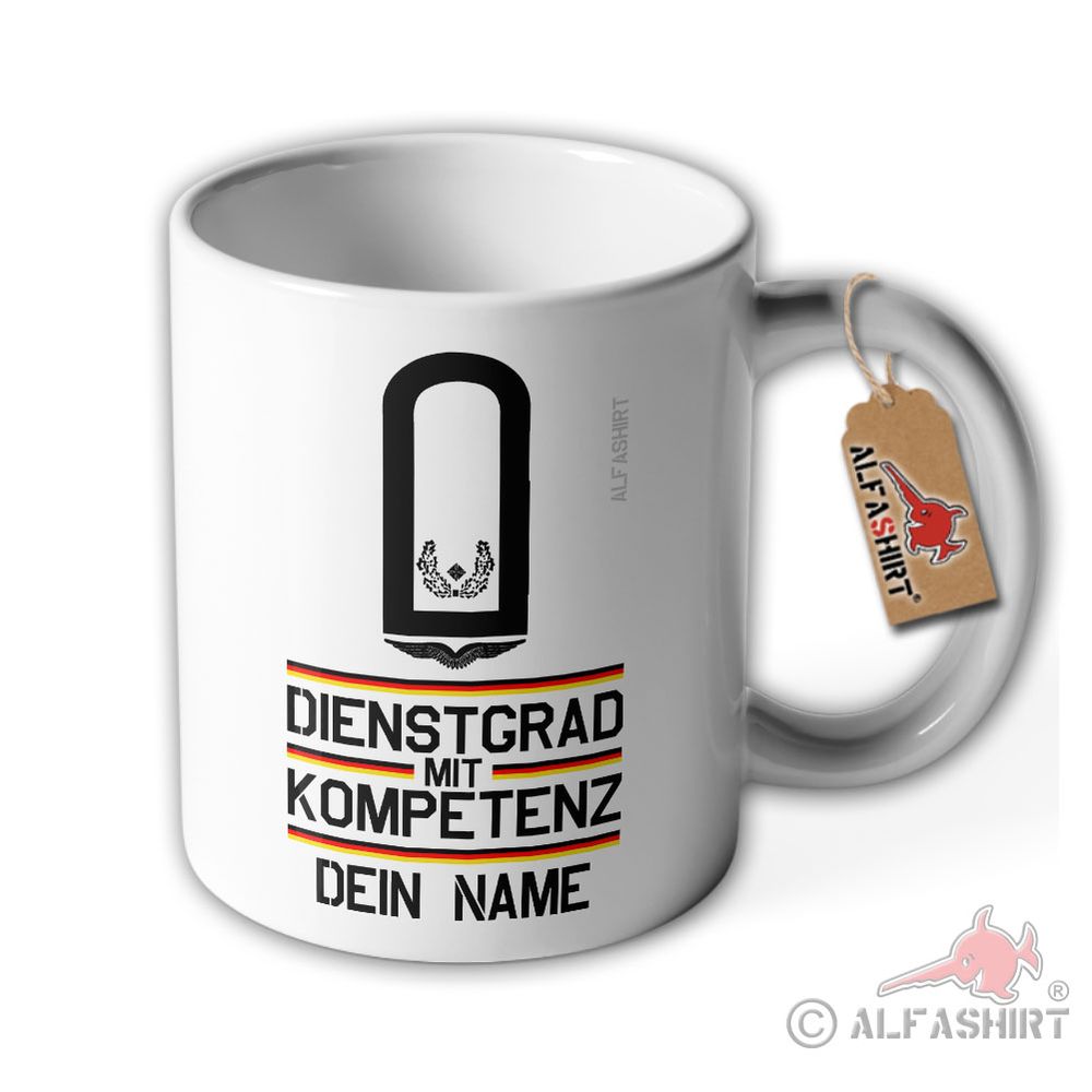 Cup Competence Rank Personalized Air Force Bundeswehr Military Name #40939