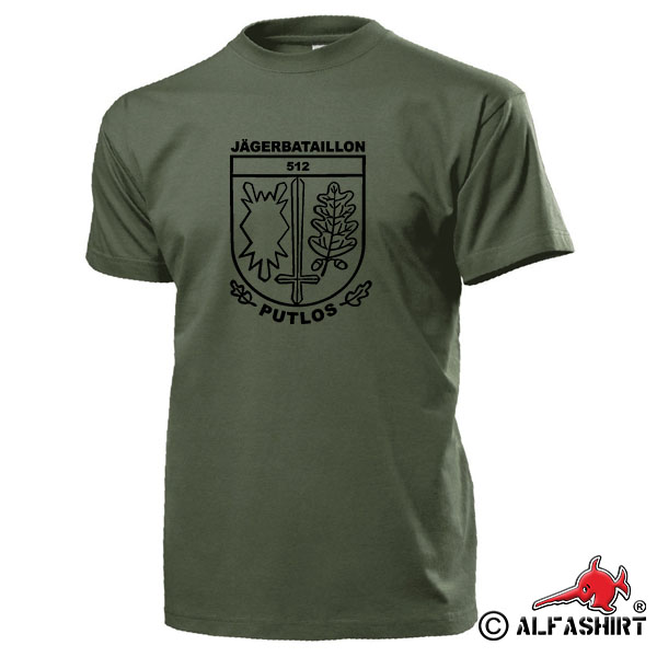 Jägerbataillon 512 Putlos JgBtl BW Wappen Abzeichen Jäger Einheit T Shirt #17157
