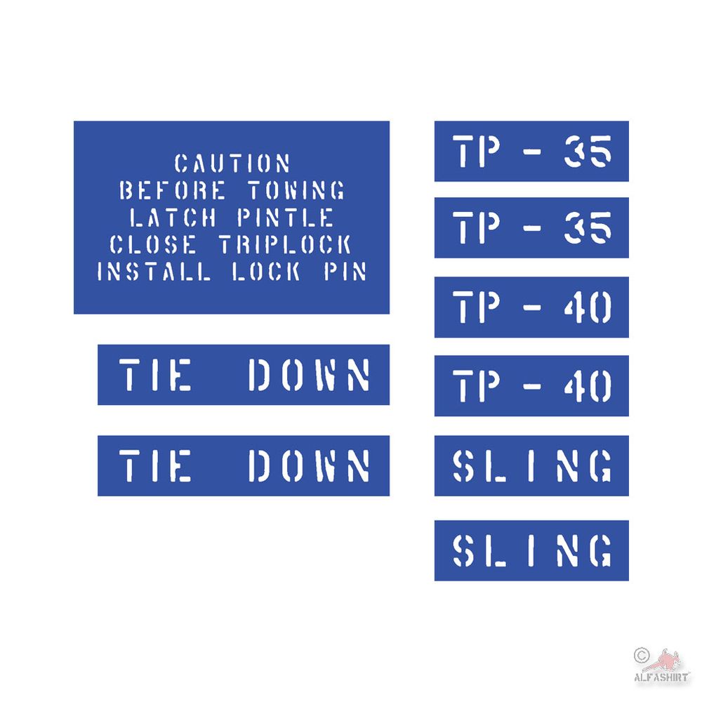 Varnish Templates Sticker Labeling Set 1 for US HMMWV TP-35 TP-40 # A4633