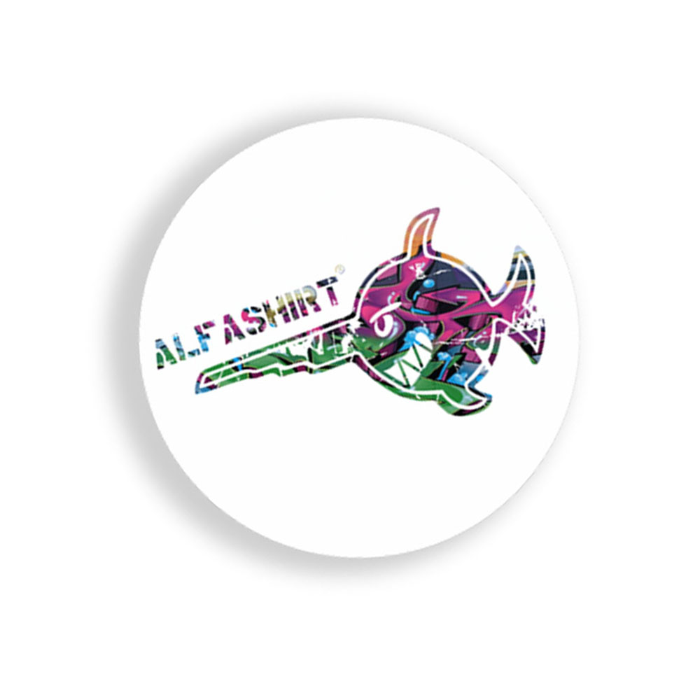 Alfashirt Logo Funny Cool Lettering Sawfish Fish Sticker 7x7cm # 26538