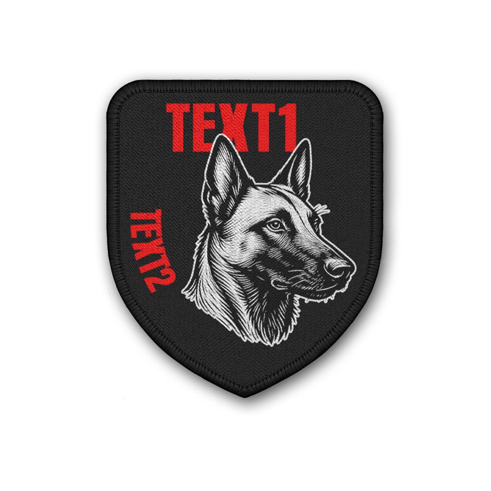 Patch 7,5x6,5cm personalisierbar Malinois Rot #K03667