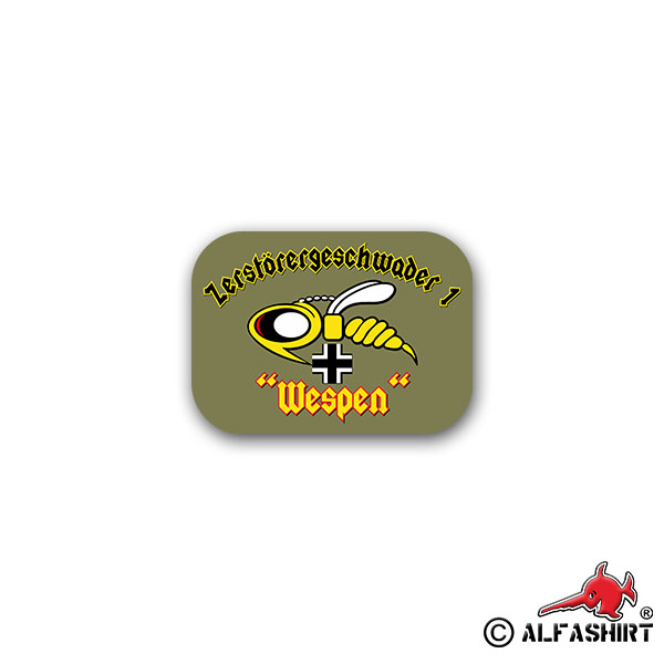 Sticker Destroyer Squadron 1 ZG Luftwaffe Wasp Military 10x7cm A2569