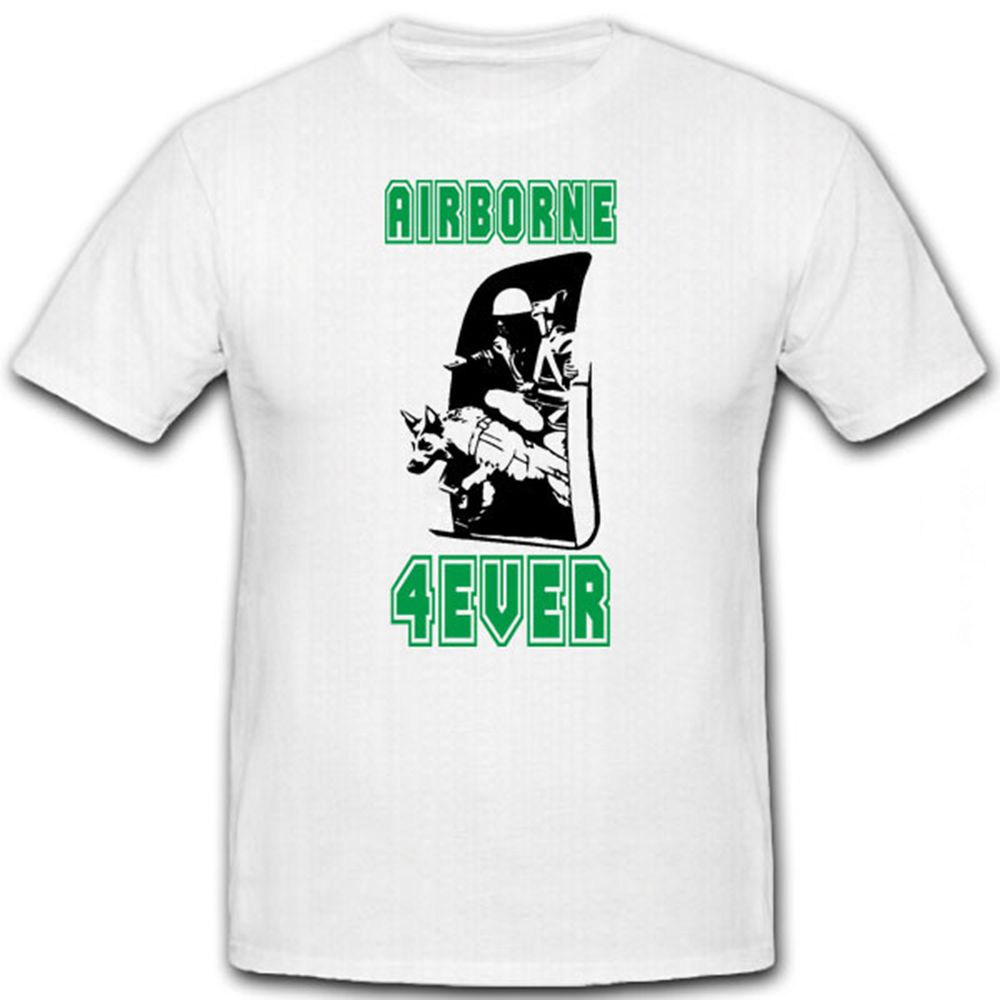 Airborne 4 EVER Fallschirmspringer mit Hund Fallschirm- T Shirt #6570