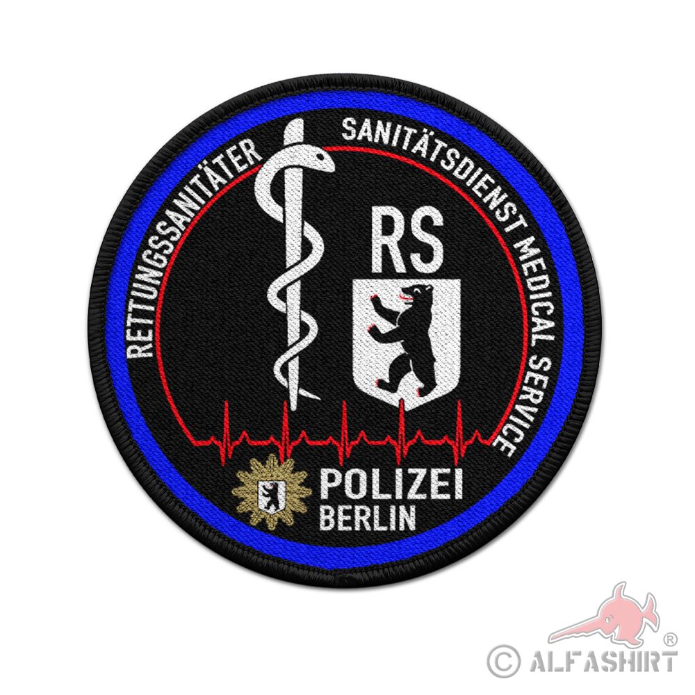 Patch Rund RS Polizei Berlin Rettungssanitäter Sanitäter #41019