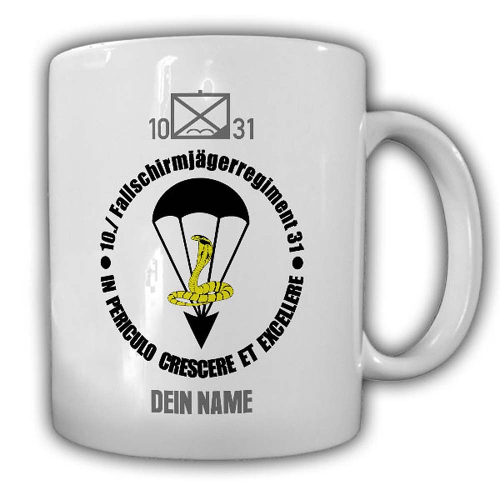Tasse 10 Fallschirmjägerregiment 31 mit Name FschJgRgt Fallschirmjäger #24369