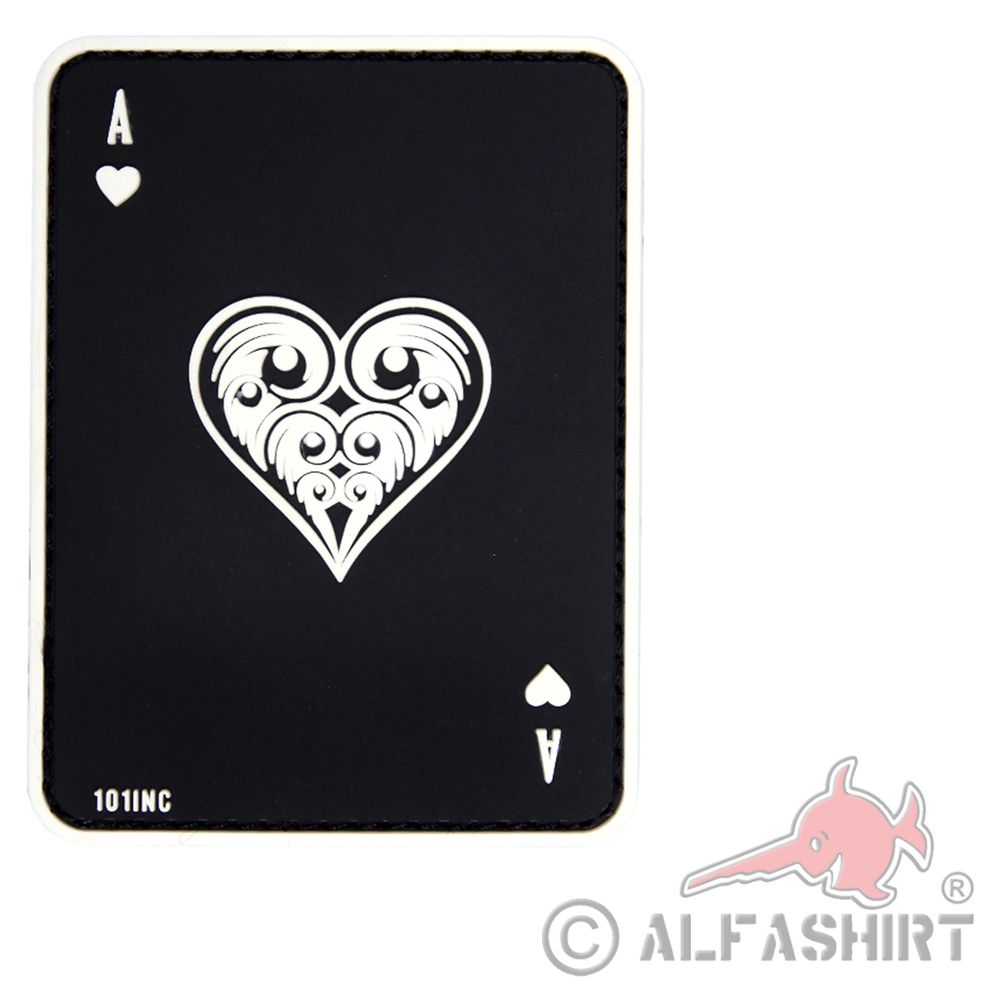 Heart Ass Card Game Airsoft Airsoft 3D Rubber Patch Big Game 8x5cm # 31324