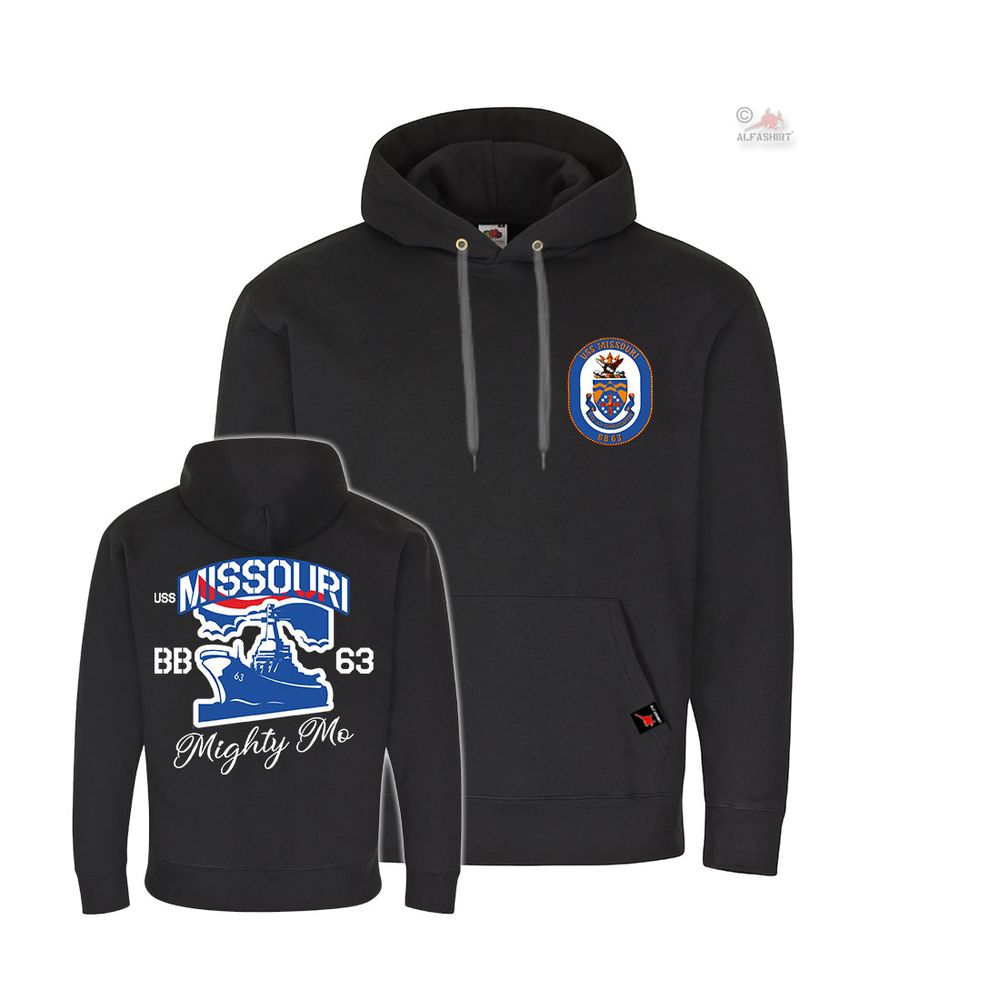 USS Missouri BB-63 US Navy Battleship Mighty Pullover Hoodie # 37296