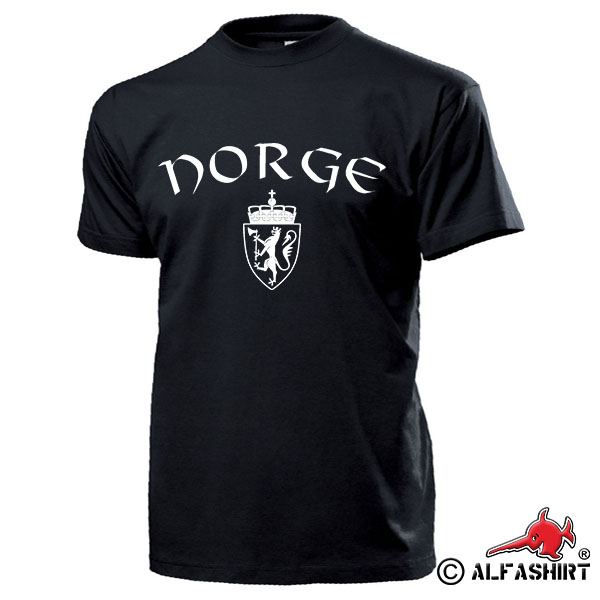 Norge Noreg Kongeriket Norwegen Wappen Norway Abzeichen Land T Shirt #17206