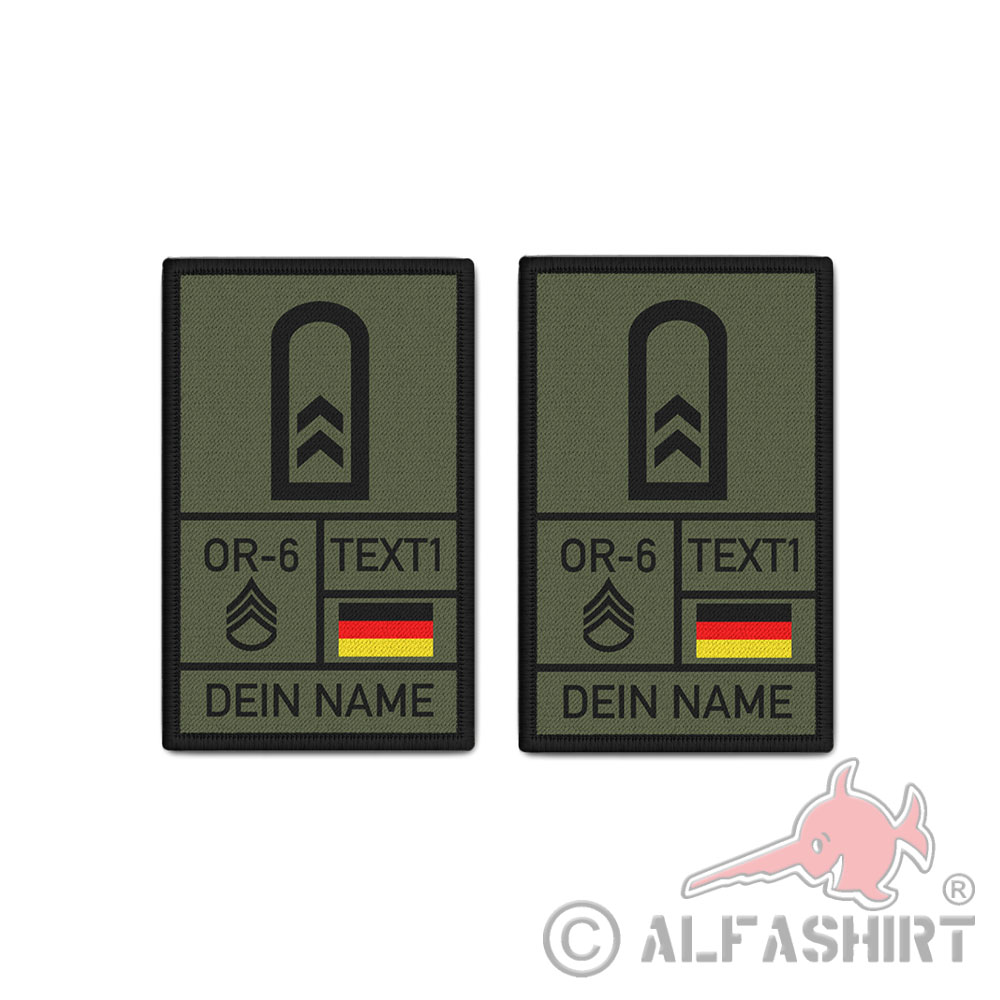 Rank Patch 9,8x6cm Oberfeldwebel mit Namen Fw Bundeswehr Dienstgrad #38958