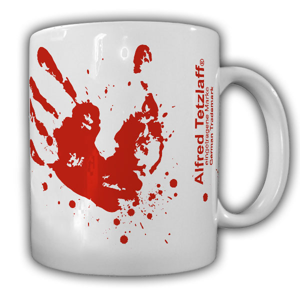 Blut Handabdruck Humor Fun Spaß Büro Spritzer Kaffee Becher - Tasse #10372 T