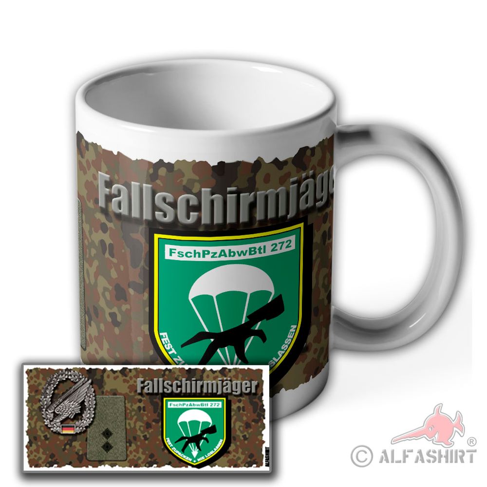 Tasse Fallschirmjäger Oberleutnant FschPzABwBtl 272 Fallschirmjäger  #39035
