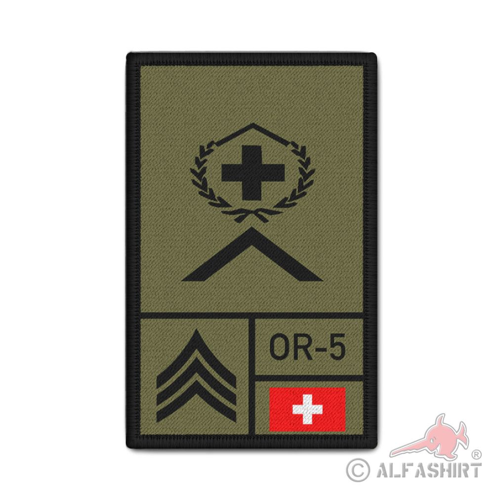 Rank Patch 9.8x6cm Wachtmeister World Cup Swiss Army Flag Group Leader #43973