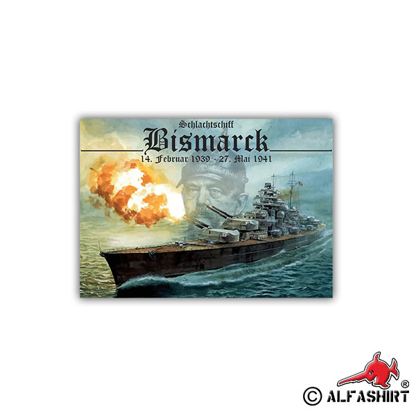 Aufkleber/Sticker Bismarck Schlachtschiff Marine 10x7cm #A969