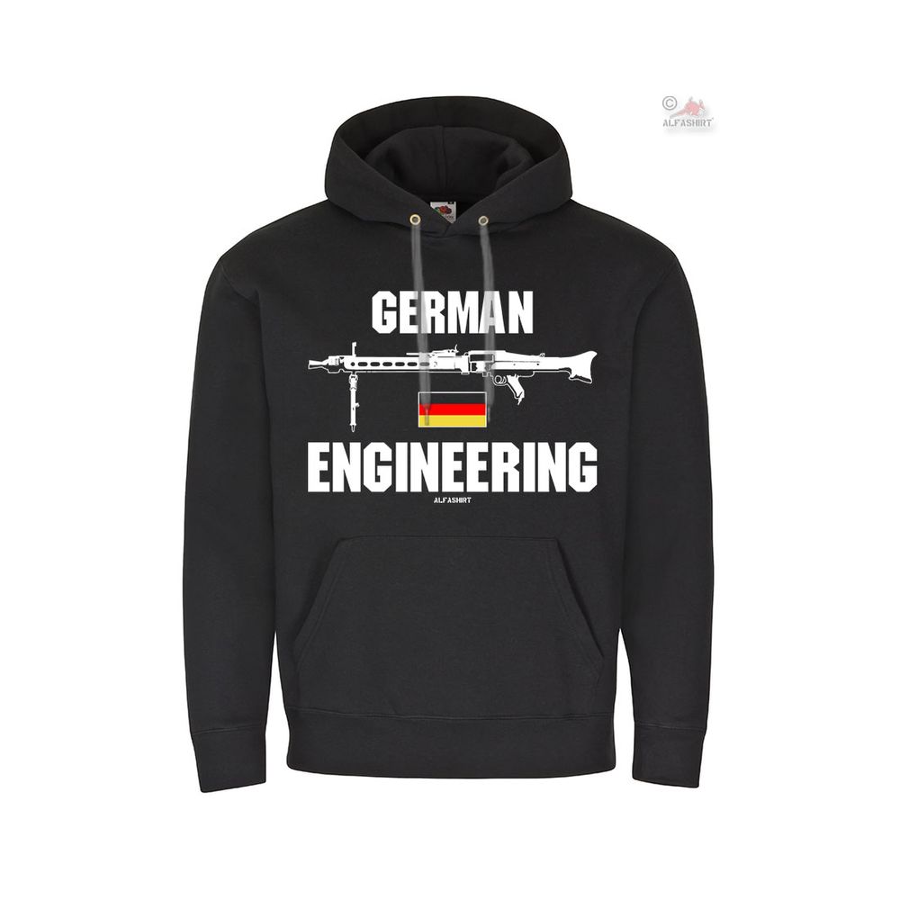 MG3 German Engineering BW Machine Gun 7.62 mm Brrt Hoodie # 27171