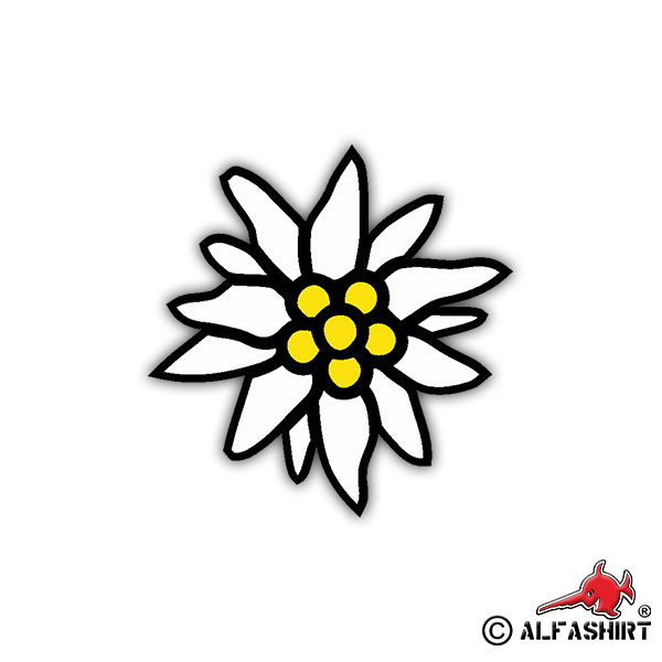 Sticker Edelweiss Mountaineer Crest Badge Emblem 7x7cm A1159