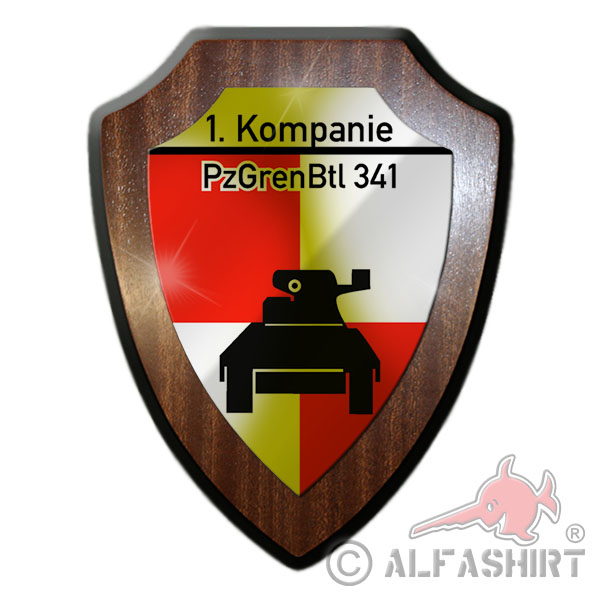 Heraldic shield 1 PzGrenBtl 341 Panzergrenadier battalion company coat of arms # 18067