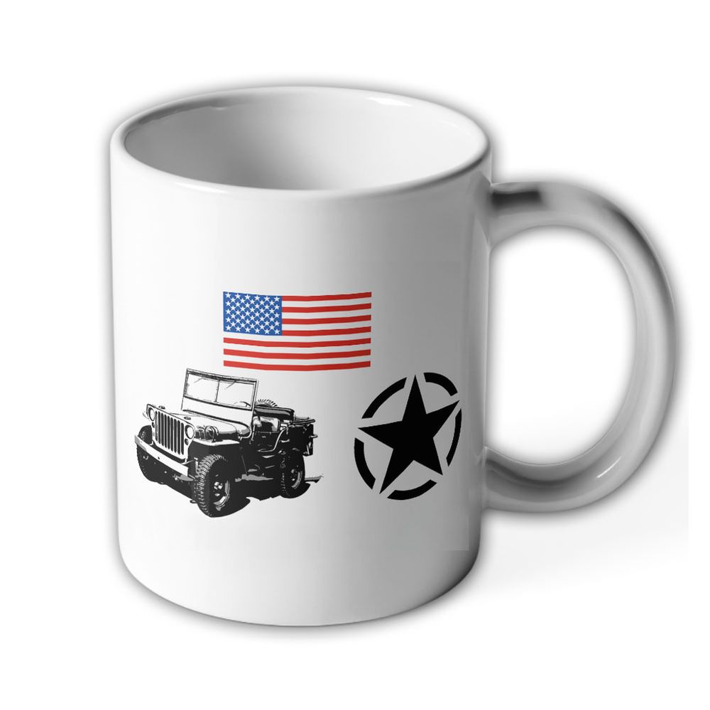 Tasse US Army MB Overland 1942 Hotchkiss Stern Fahne #17777