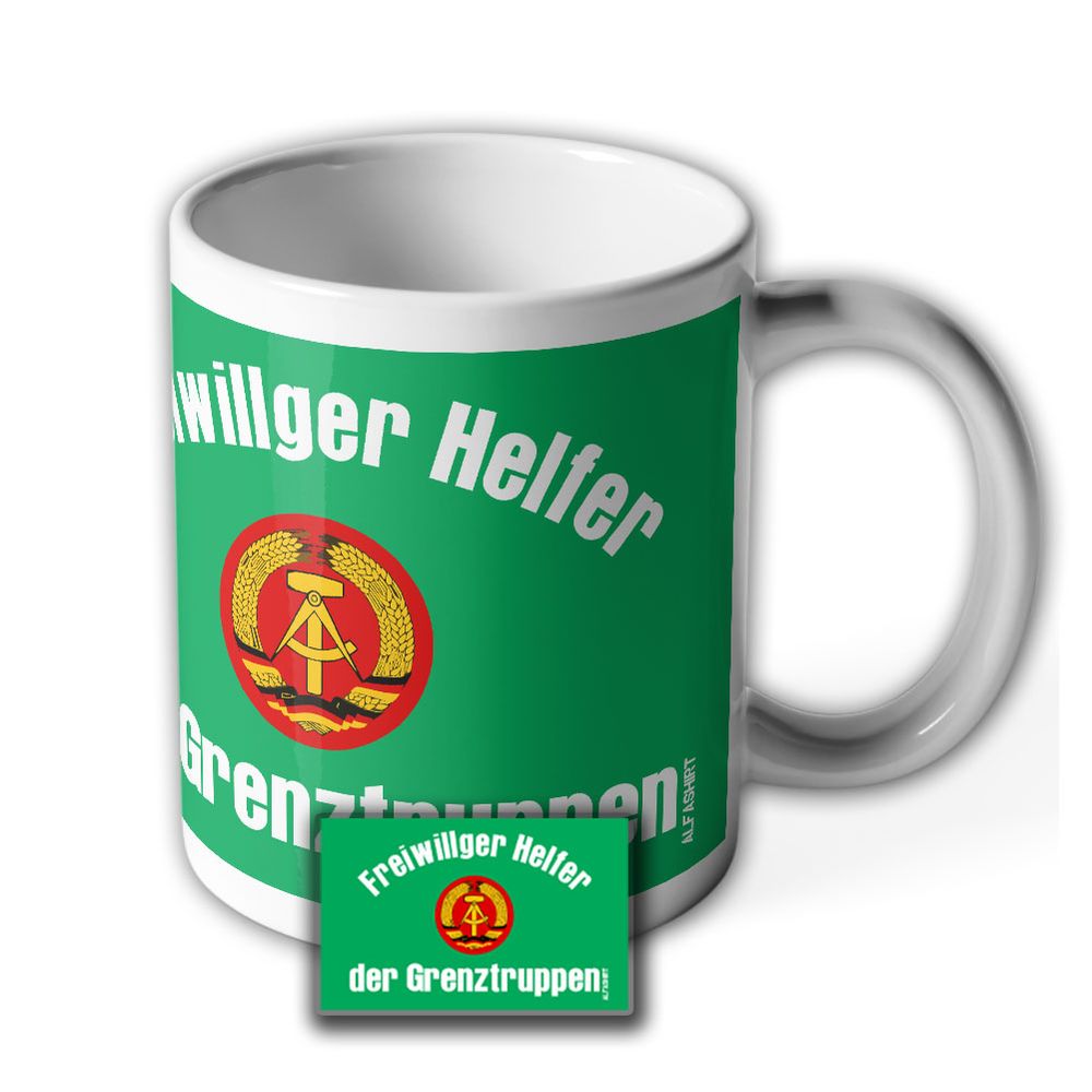 Tasse Freiwilliger Helfer der Grenztruppen der DDR Armbinde Polizei #24180