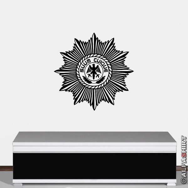 Wall decal Gardestern Suum Cuique Feldjäger coat of arms Prussia DDR 45x45cm # A2888