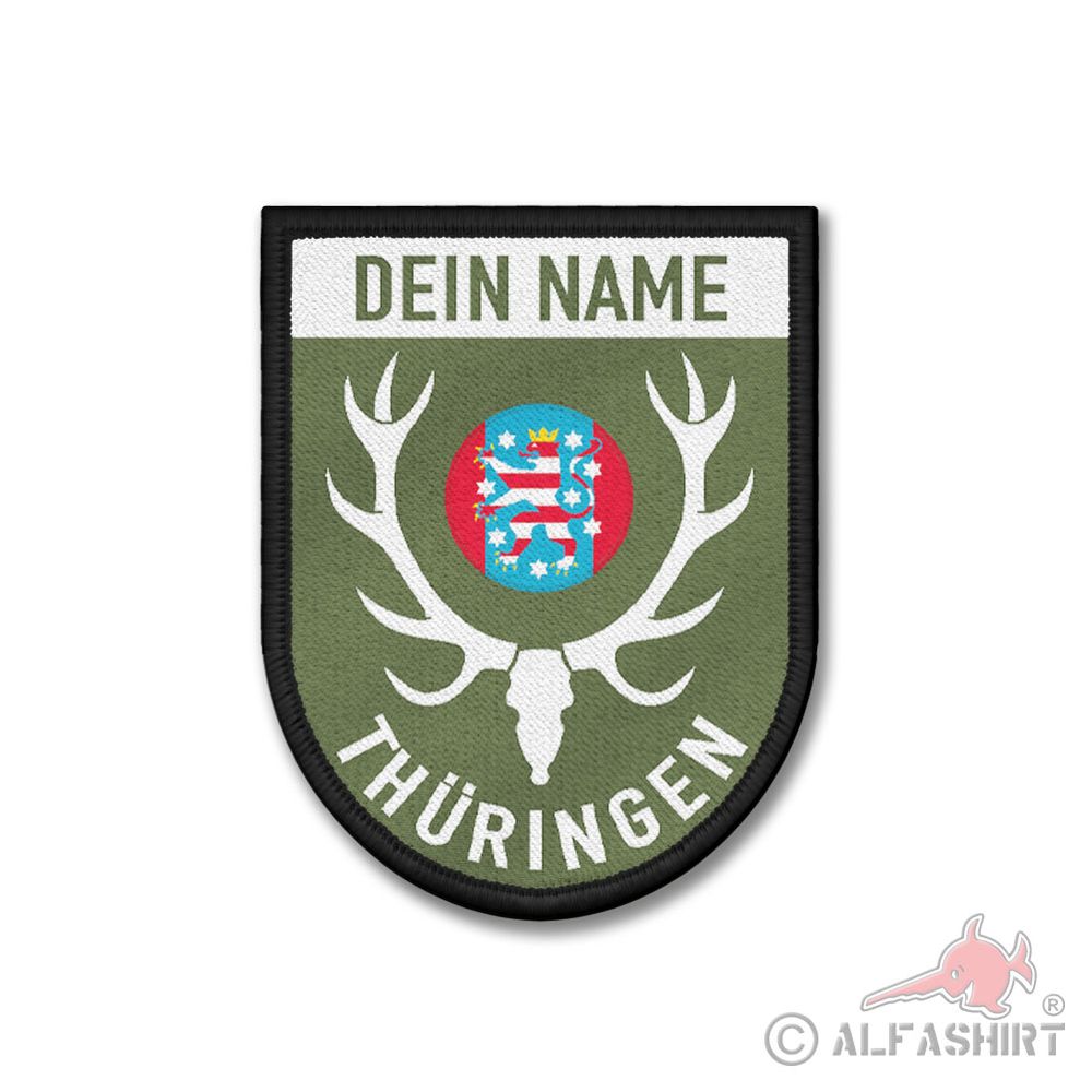 Patch Thüringen Personalisiert BW Jagdschutz Wappen Pferd Jäger Jagd .#44274