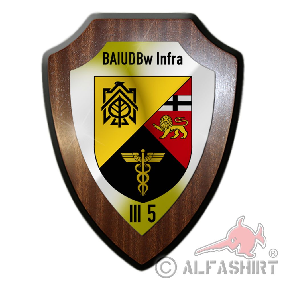 Heraldic shield BAIUDBw Infra III 5 Federal Office Infrastructure Bonn BW # 31621